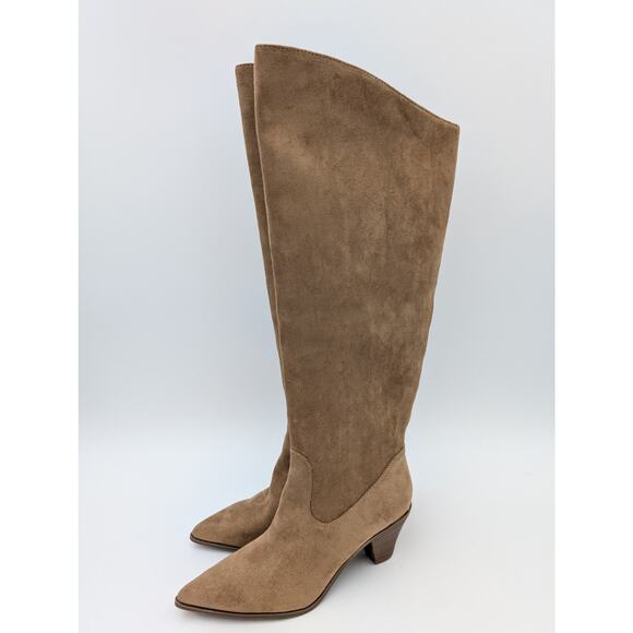 Anne Klein Wei Women's Pointed Toe Knee High Boots Suede Brown Size US6 EU37 - Picture 1 of 16